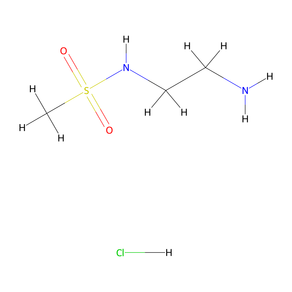 N-(2-aminoethyl)methanesulfonamide hydrochloride molecular structure, CAS 202197-61-3