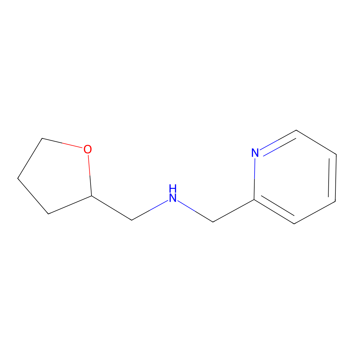 Pyridin-2-ylmethyl-(tetrahydro-furan-2-ylmethyl)-amine molecular structure, CAS 202199-02-8