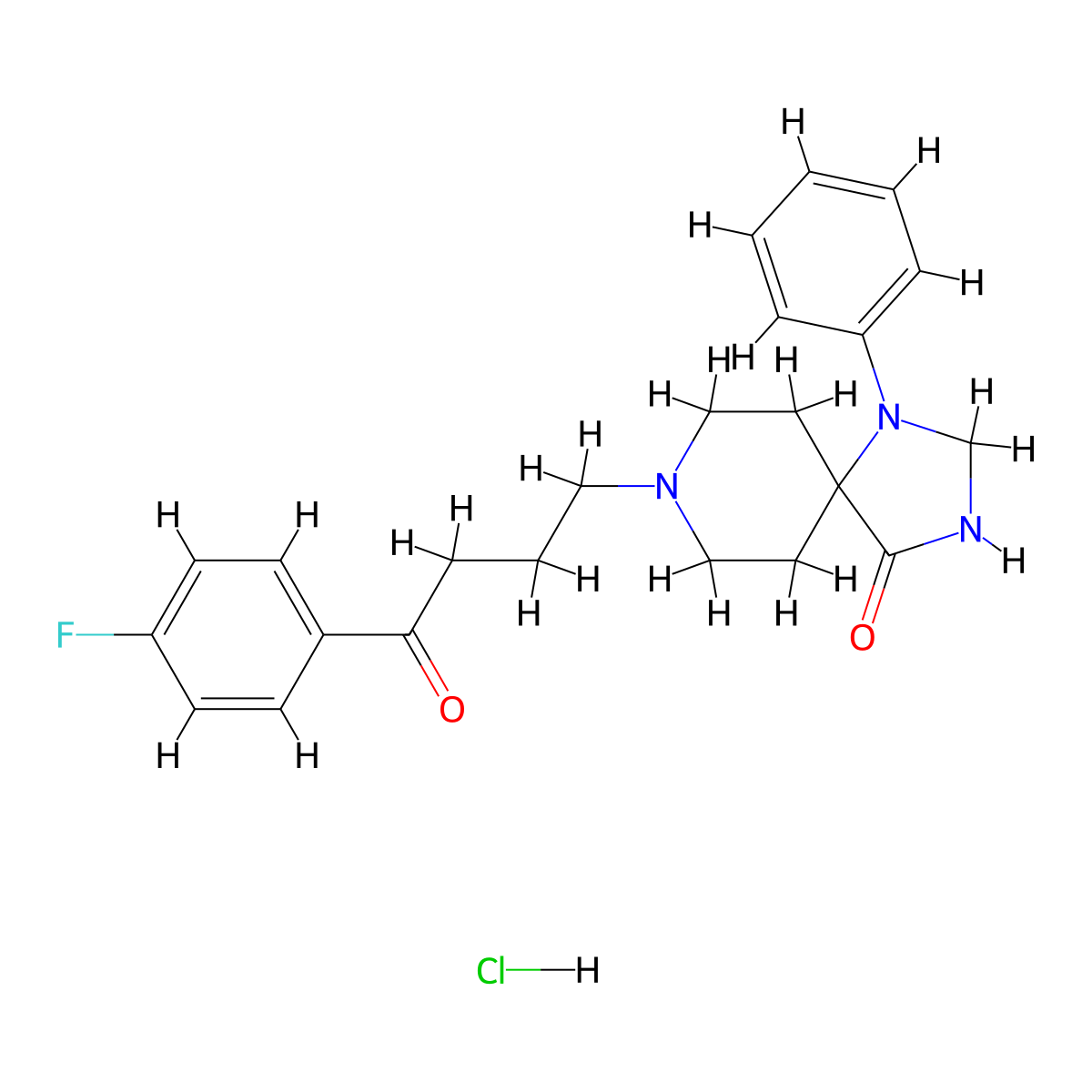 Spiperone hydrochloride molecular structure, CAS 2022-29-9