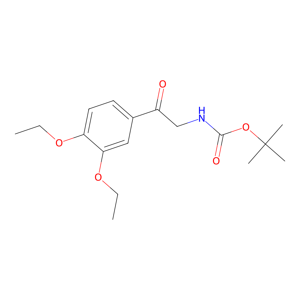Tert-butyl (2-(3,4-diethoxyphenyl)-2-oxoethyl)carbamate molecular structure, CAS 2022008-81-5