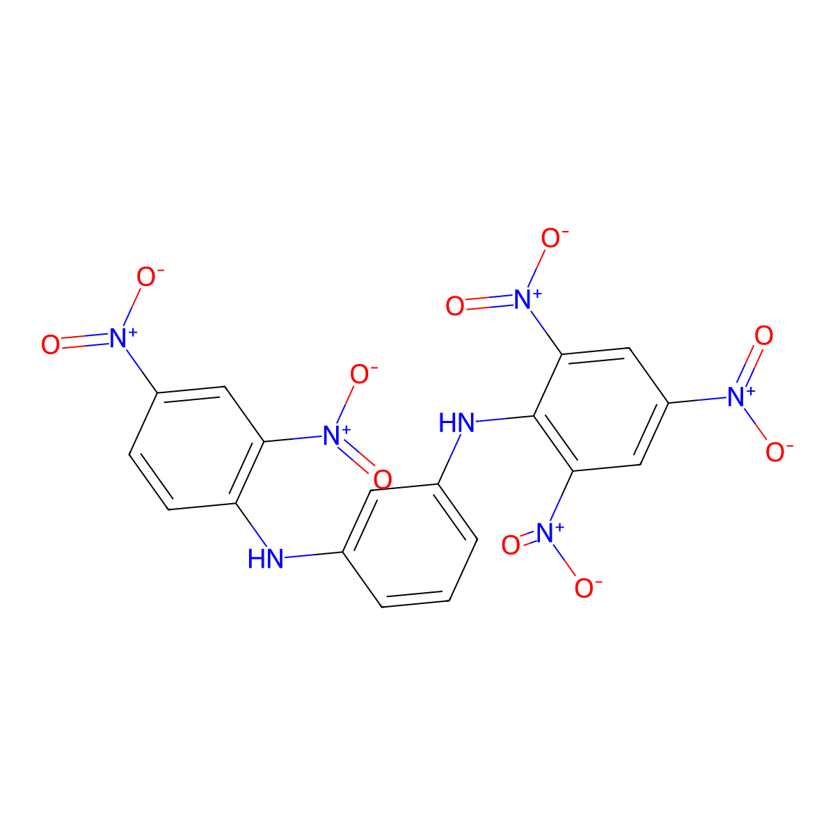 N-(2,4-dinitrophenyl)-N'-(2,4,6-trinitrophenyl)benzene-1,3-diamine molecular structure, CAS 202201-84-1