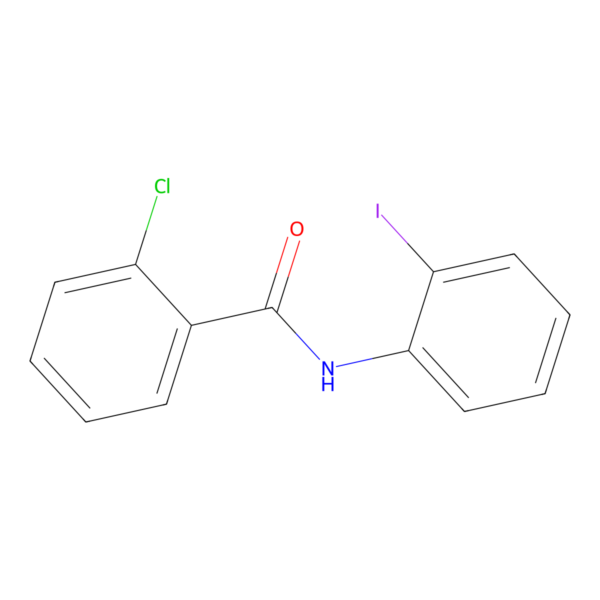 2-chloro-N-(2-iodophenyl)benzamide molecular structure, CAS 202207-02-1