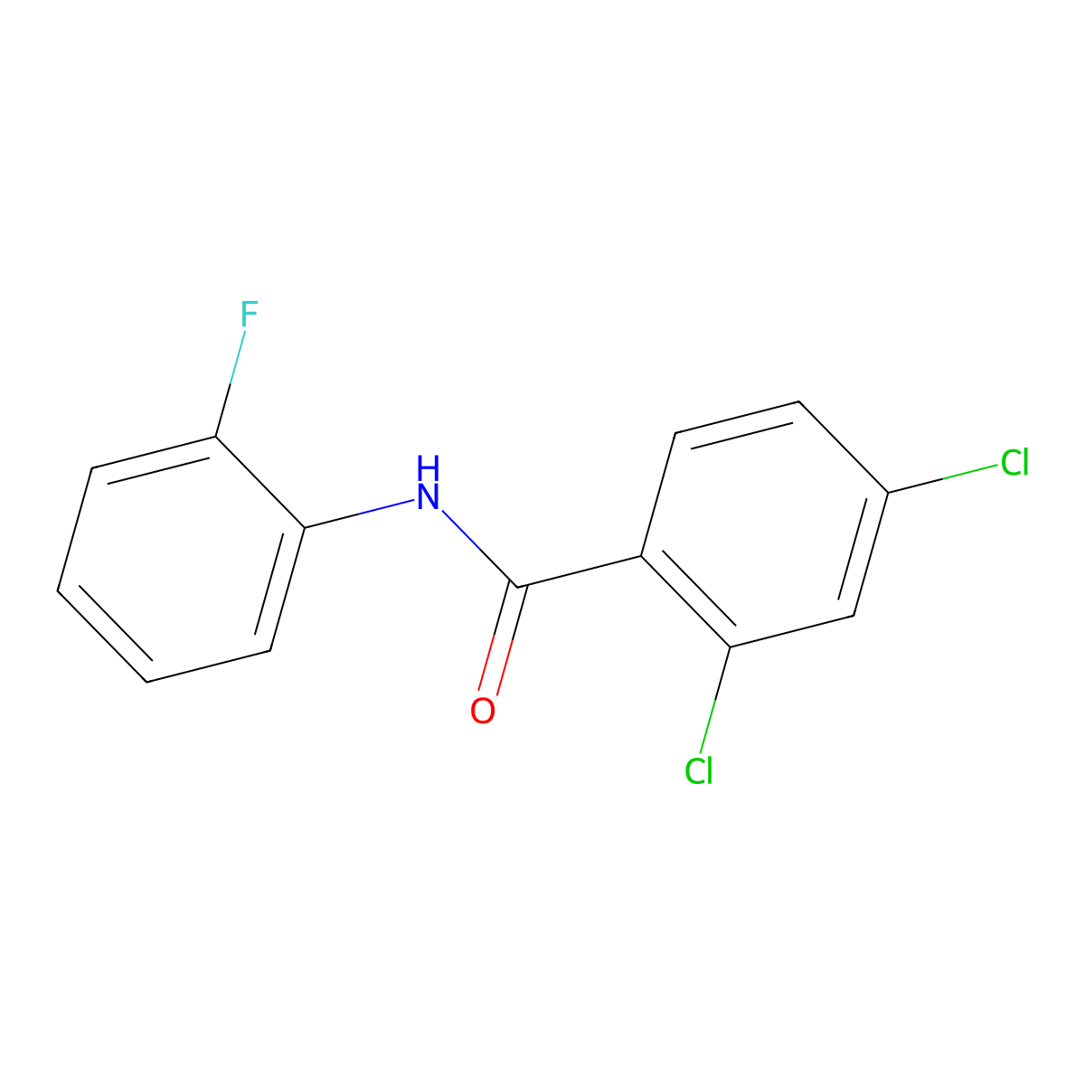 2,4-dichloro-N-(2-fluorophenyl)benzamide molecular structure, CAS 202207-05-4