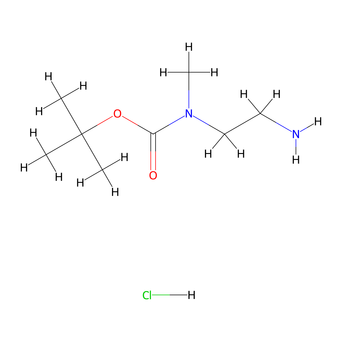tert-Butyl (2-aminoethyl)methylcarbamate--hydrogen chloride (1/1) molecular structure, CAS 202207-78-1