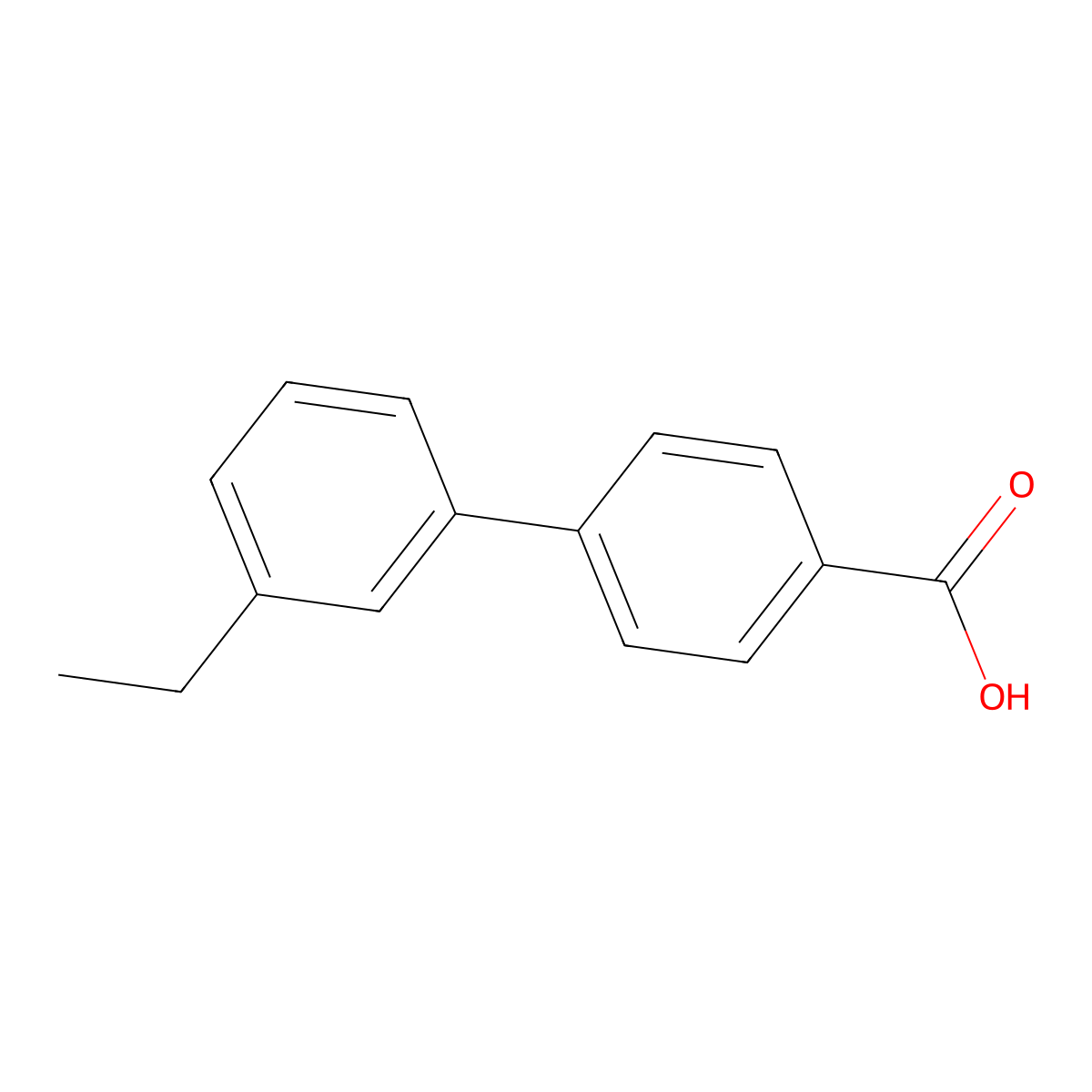 3''-Ethylbiphenyl-4-carboxylic acid molecular structure, CAS 202208-59-1