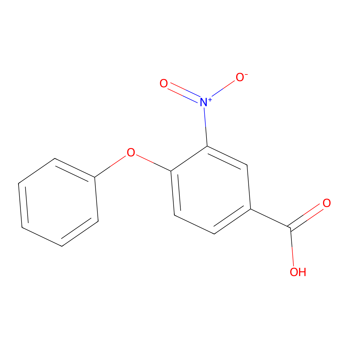 3-Nitro-4-phenoxybenzoic acid molecular structure, CAS 202209-14-1