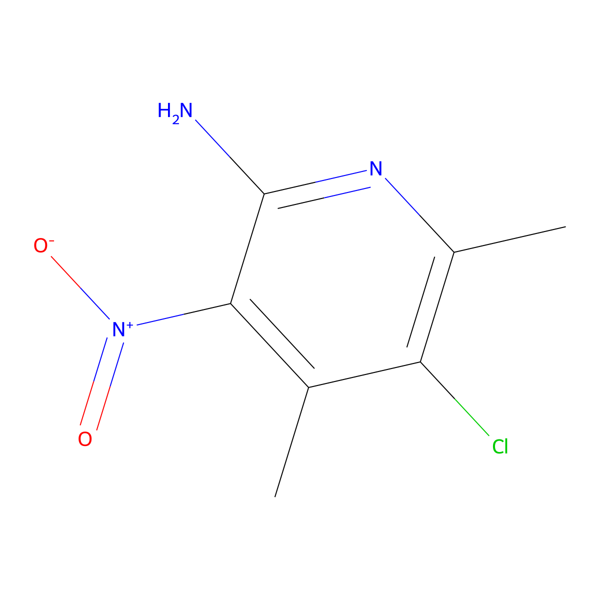 5-Chloro-4,6-dimethyl-3-nitropyridin-2-amine molecular structure, CAS 202217-12-7