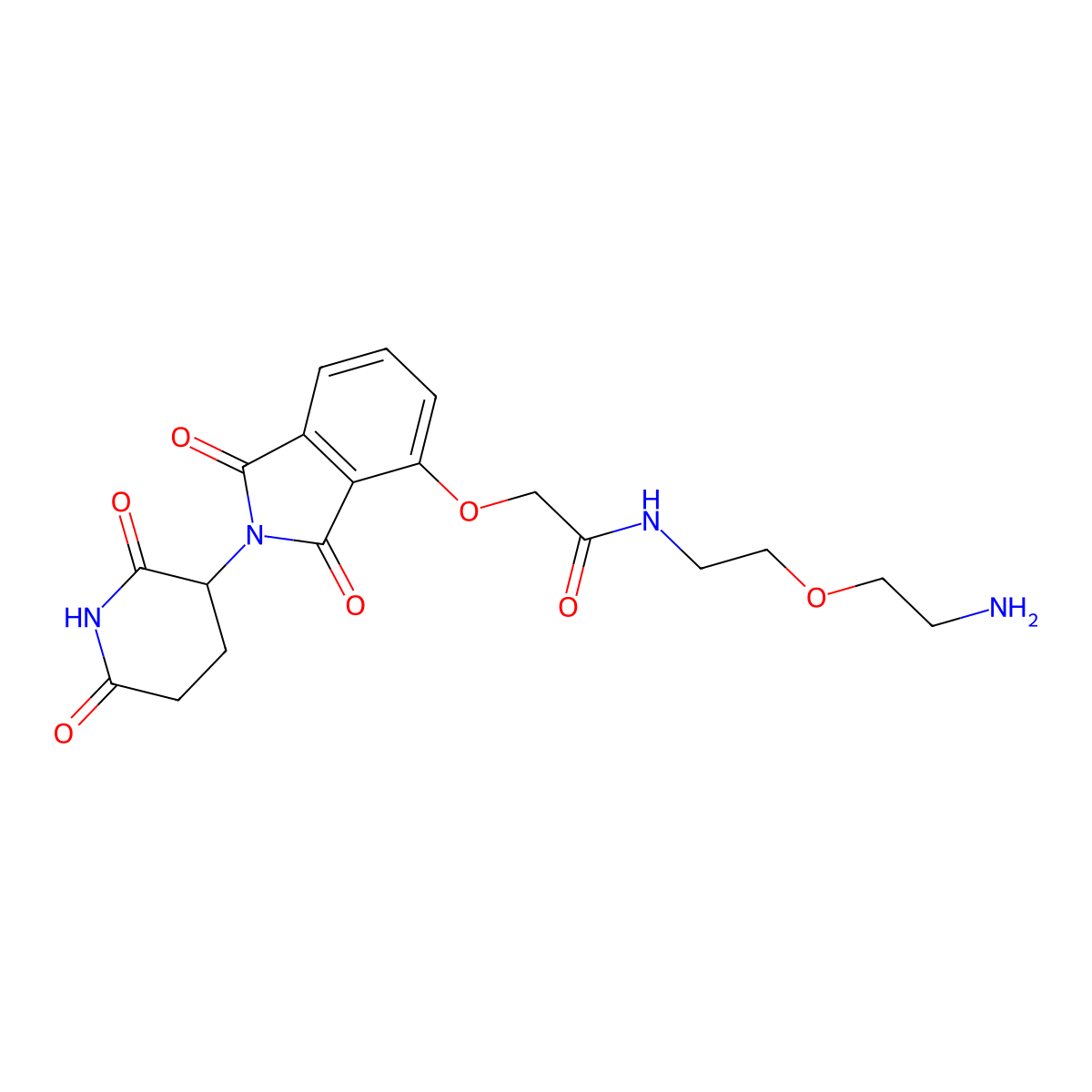 N-(2-(2-Aminoethoxy)ethyl)-2-((2-(2,6-dioxopiperidin-3-yl)-1,3-dioxoisoindolin-4-yl)oxy)acetamide molecular structure, CAS 2022182-59-6