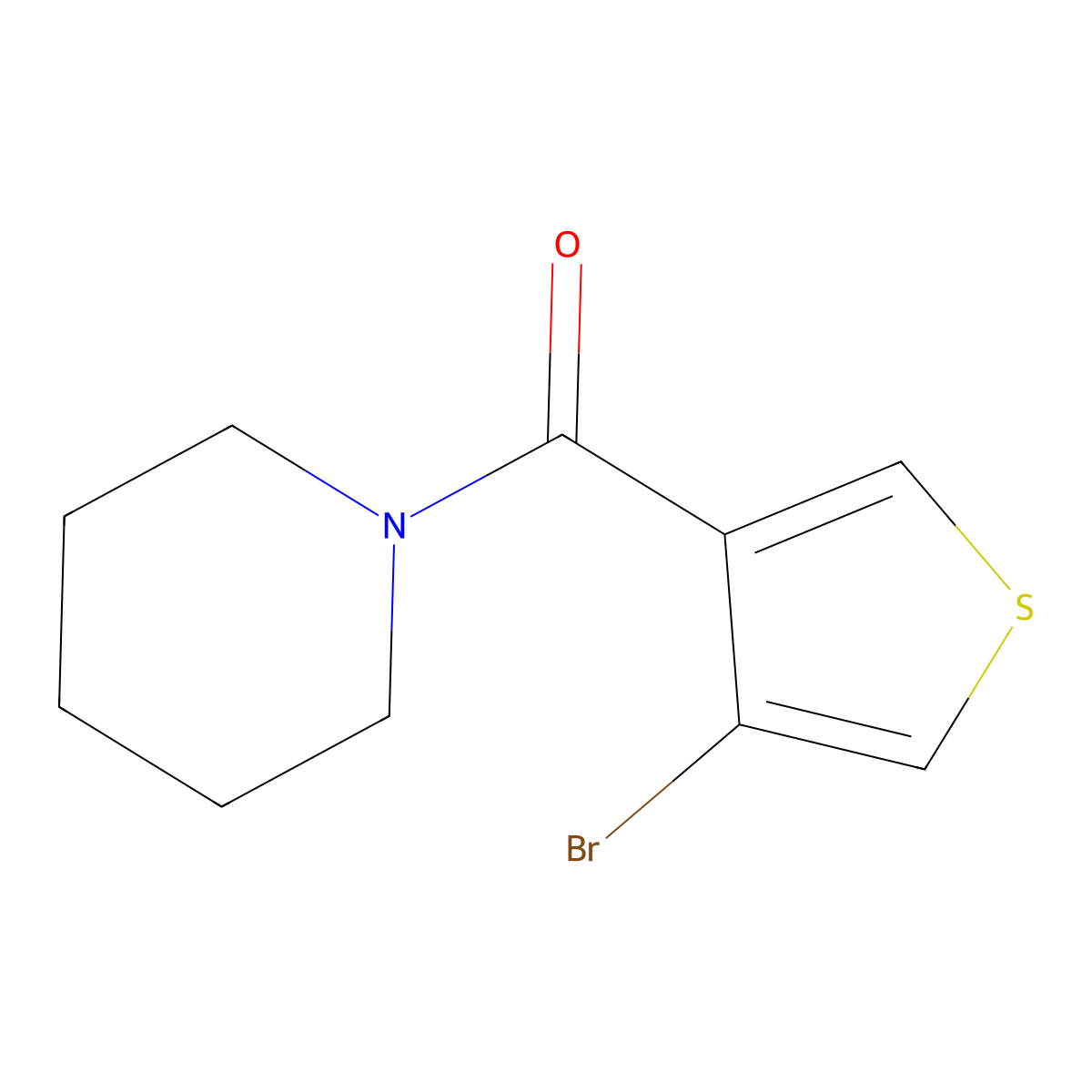 (4-Bromothiophen-3-yl)(piperidin-1-yl)methanone molecular structure, CAS 2022184-92-3