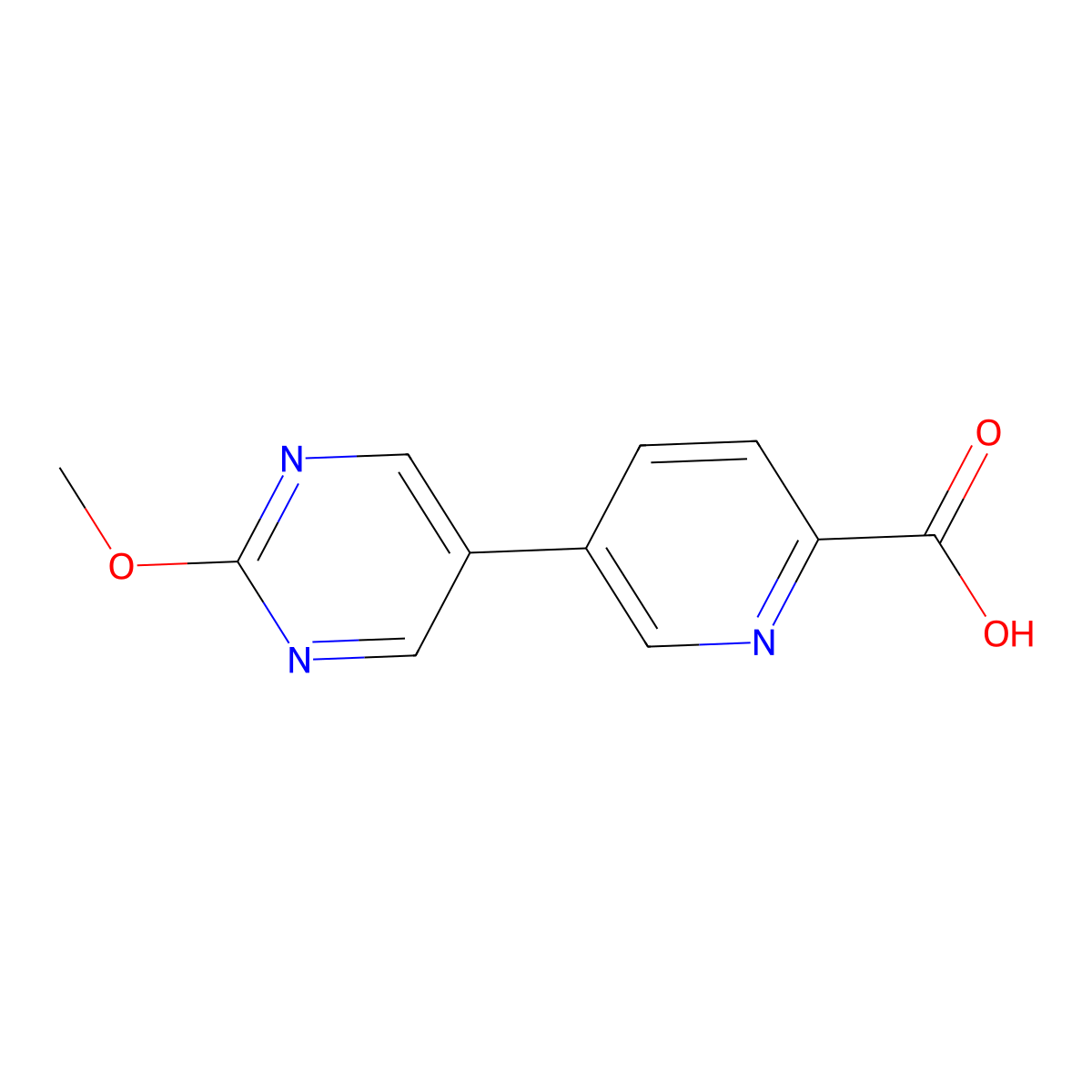 5-(2-Methoxy-5-pyrimidinyl)-2-pyridinecarboxylic acid molecular structure, CAS 2022189-12-2