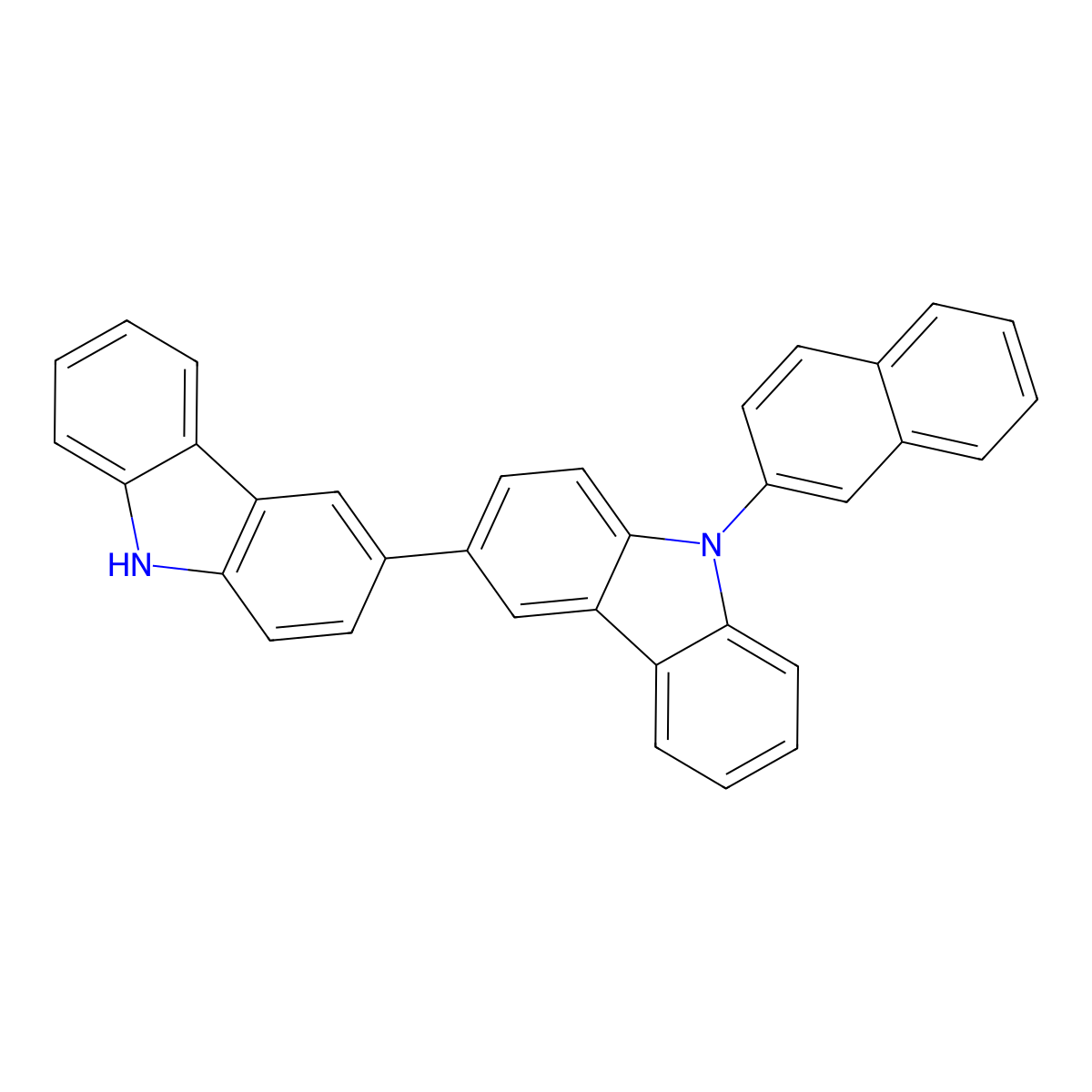 9-(Naphthalen-2-yl)-9H,9'H-3,3'-bicarbazole molecular structure, CAS 2022222-83-7