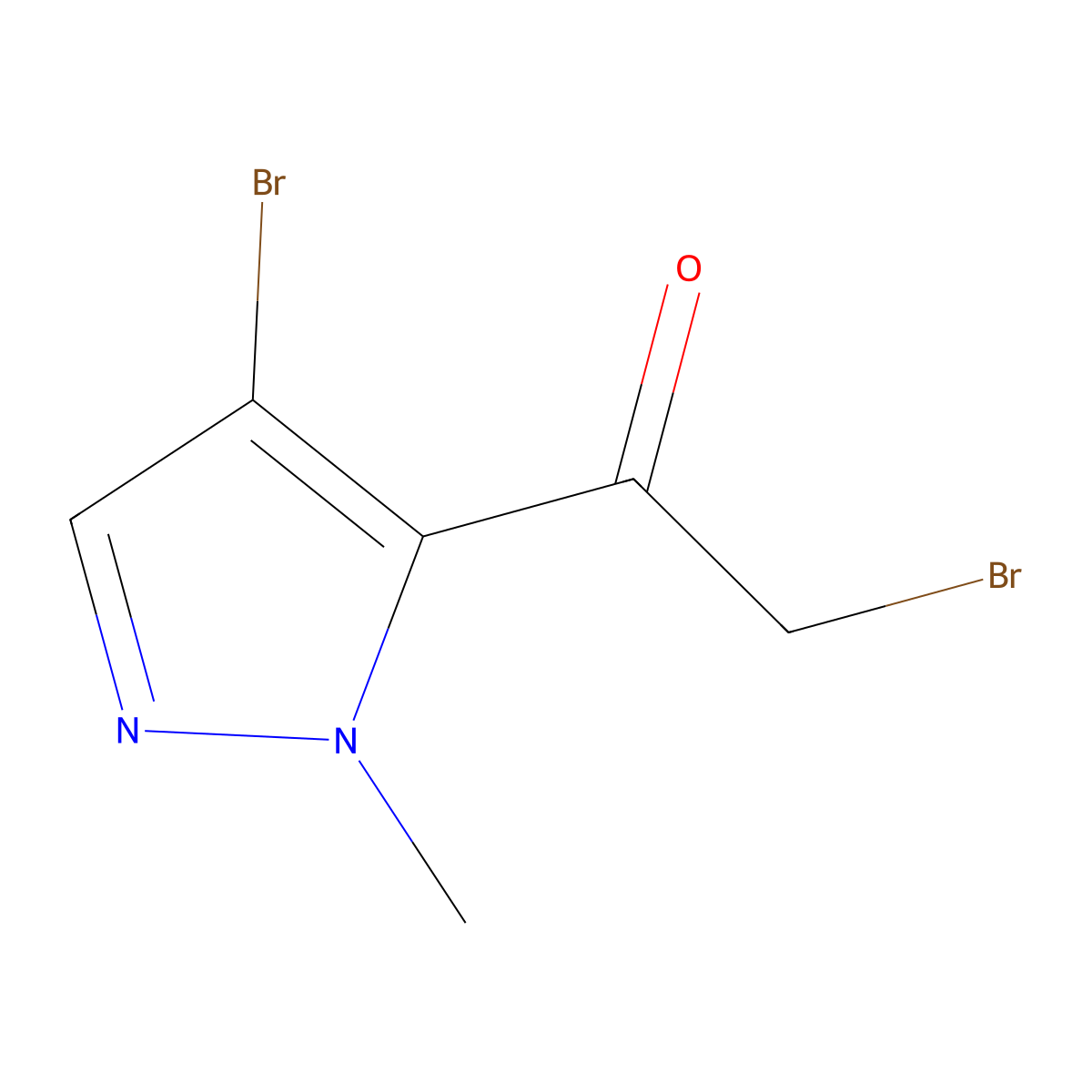 2-Bromo-1-(4-bromo-1-methyl-1H-pyrazol-5-yl)ethan-1-one molecular structure, CAS 2022225-84-7