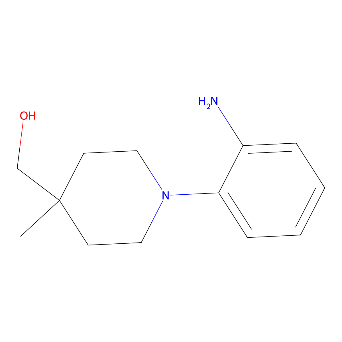 (1-(2-Aminophenyl)-4-methylpiperidin-4-yl)methanol molecular structure, CAS 2022266-19-7