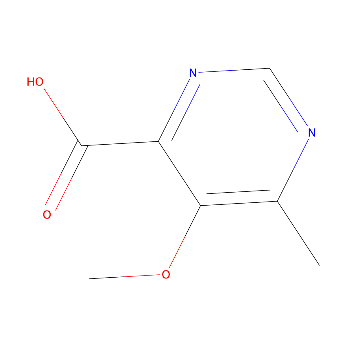 5-Methoxy-6-methylpyrimidine-4-carboxylic acid molecular structure, CAS 2022268-12-6