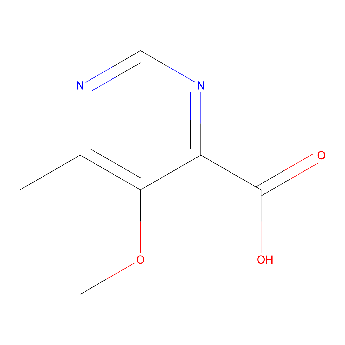 5-Methoxy-6-methylpyrimidine-4-carboxylic acid molecular structure, CAS 2022268-12-6
