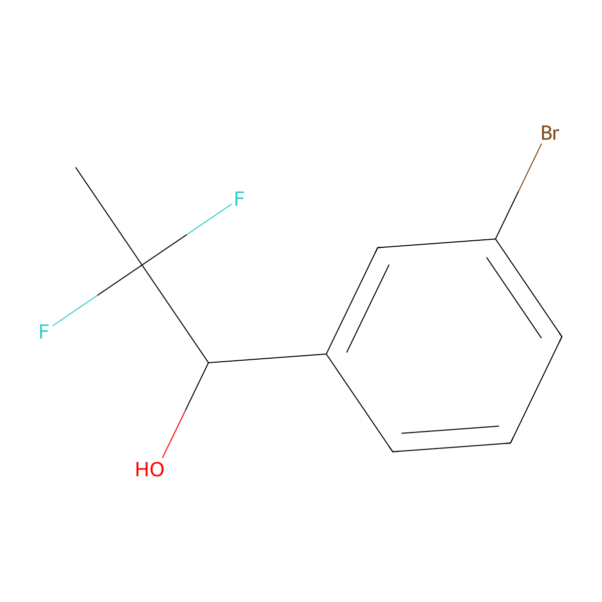 1-(3-Bromophenyl)-2,2-difluoropropan-1-ol molecular structure, CAS 2022269-20-9