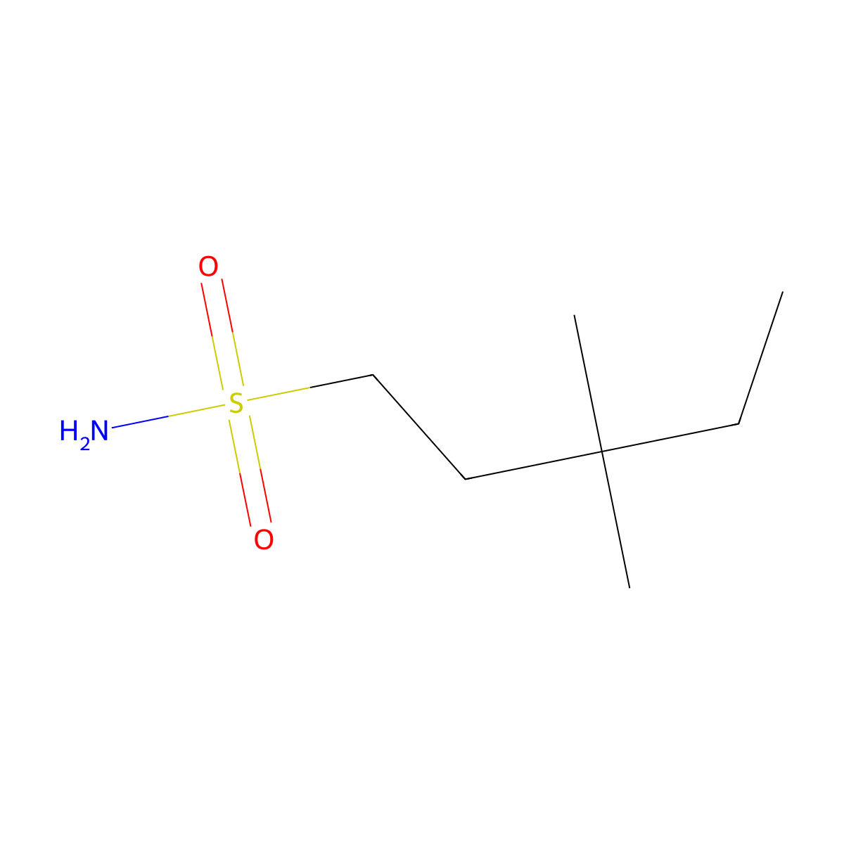 3,3-Dimethylpentane-1-sulfonamide molecular structure, CAS 2022297-90-9