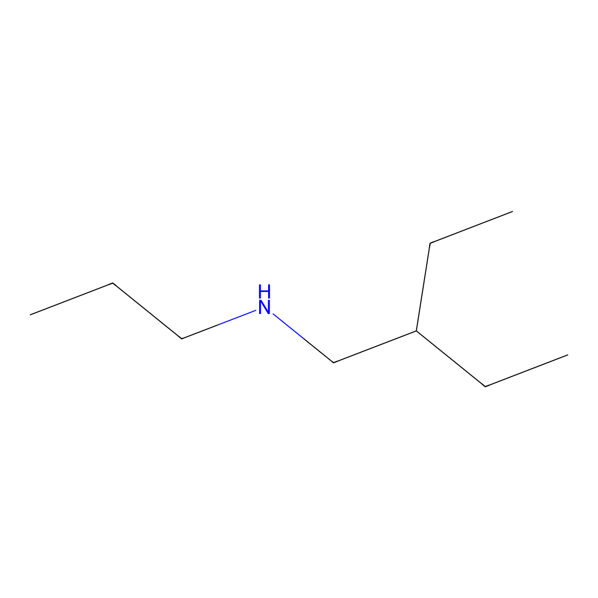 (2-Ethylbutyl)(propyl)amine molecular structure, CAS 20223-40-9