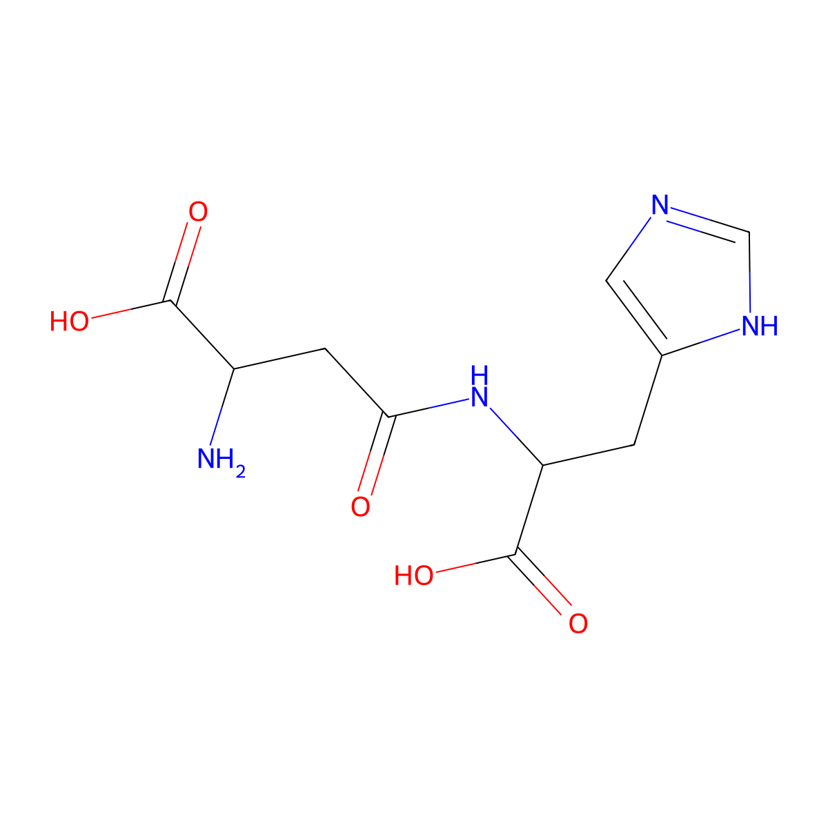 L-beta-Aspartylhistidine molecular structure, CAS 20223-80-7
