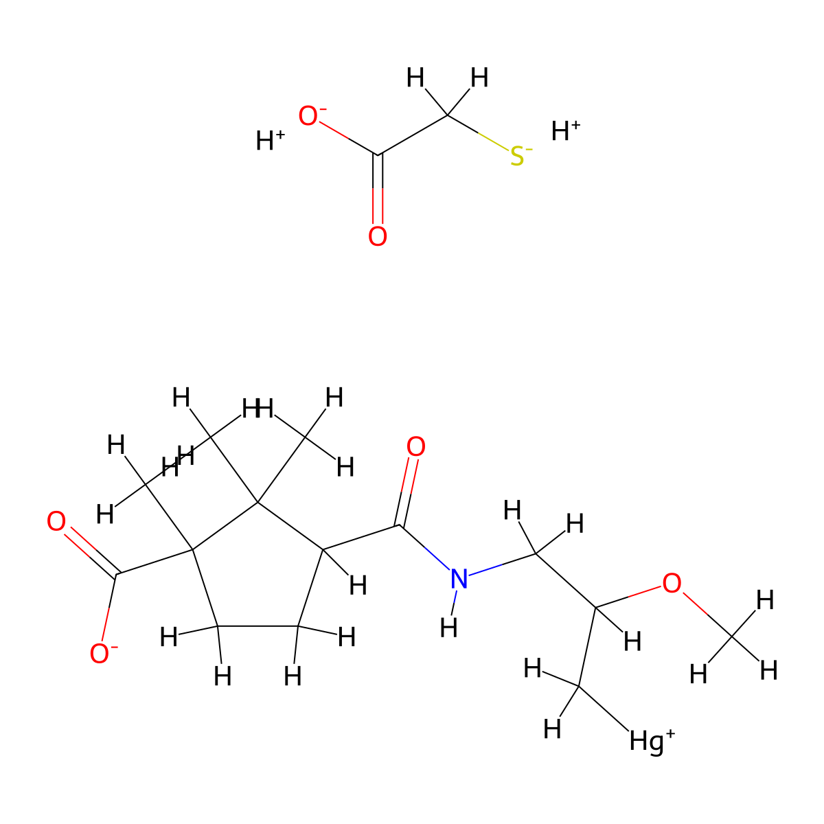 Mercaptomerin molecular structure, CAS 20223-84-1