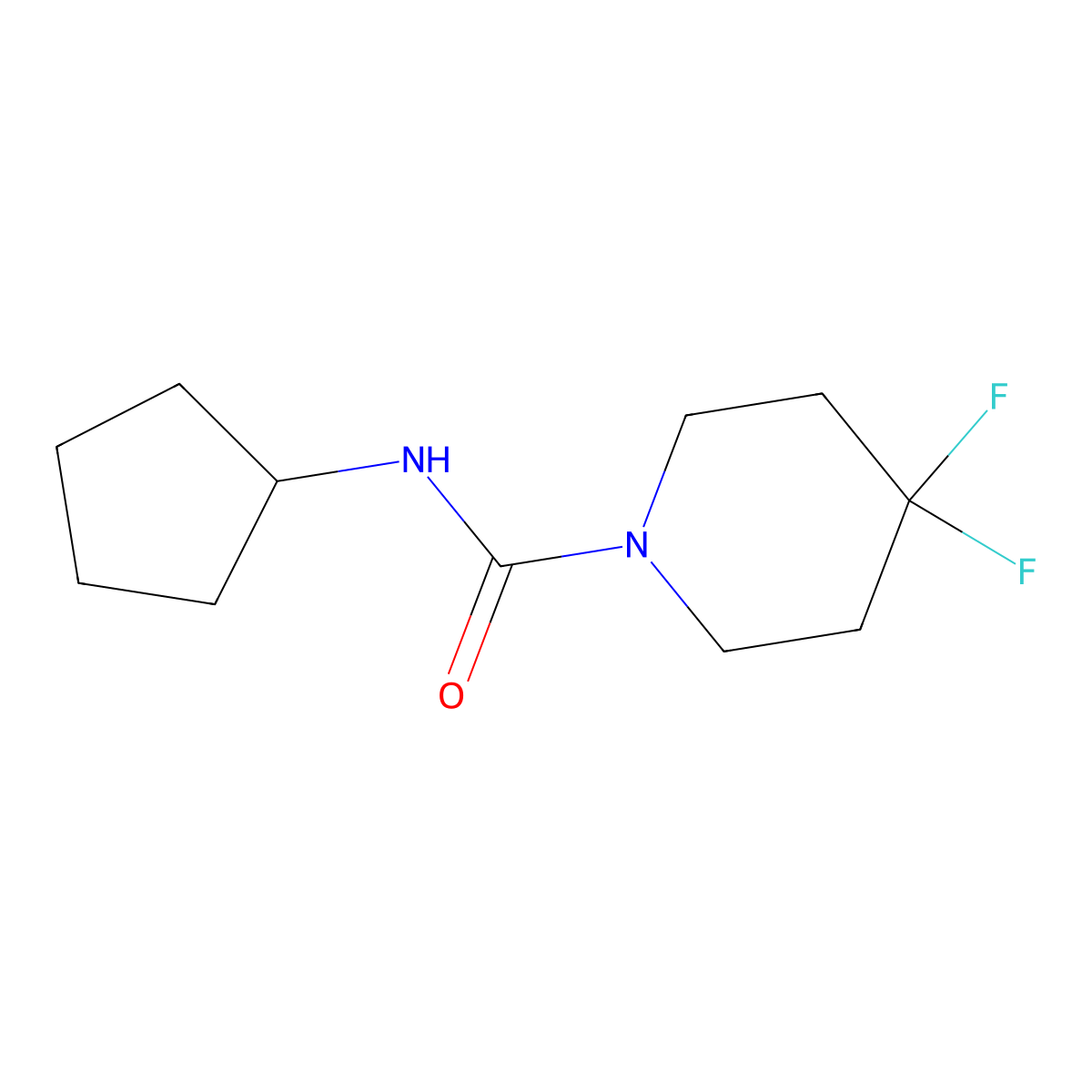 N-cyclopentyl-4,4-difluoropiperidine-1-carboxamide molecular structure, CAS 2022346-07-0
