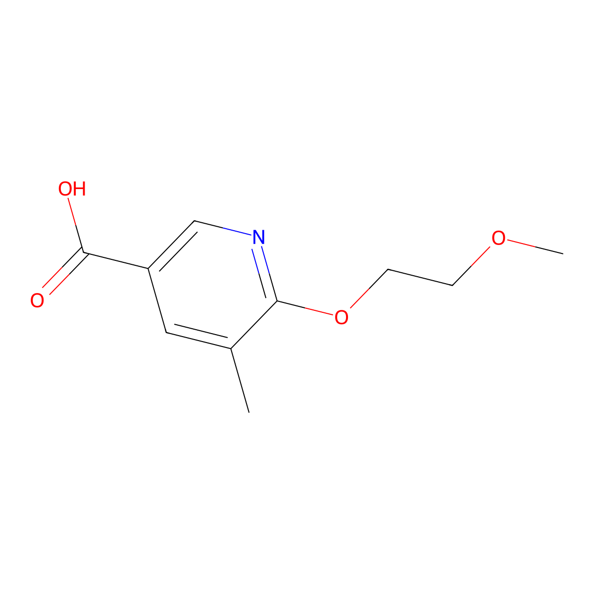 6-(2-Methoxyethoxy)-5-methylnicotinic acid molecular structure, CAS 2022358-68-3