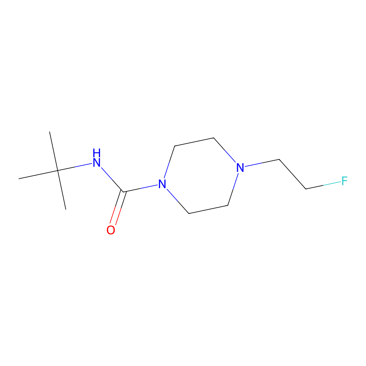 N-tert-butyl-4-(2-fluoroethyl)piperazine-1-carboxamide molecular structure, CAS 2022414-68-0