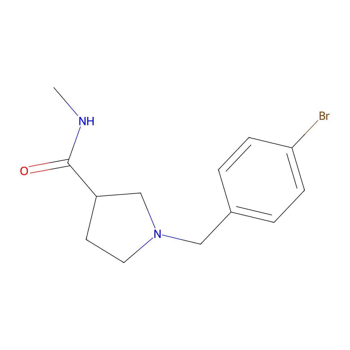 1-[(4-bromophenyl)methyl]-N-methylpyrrolidine-3-carboxamide molecular structure, CAS 2022449-73-4