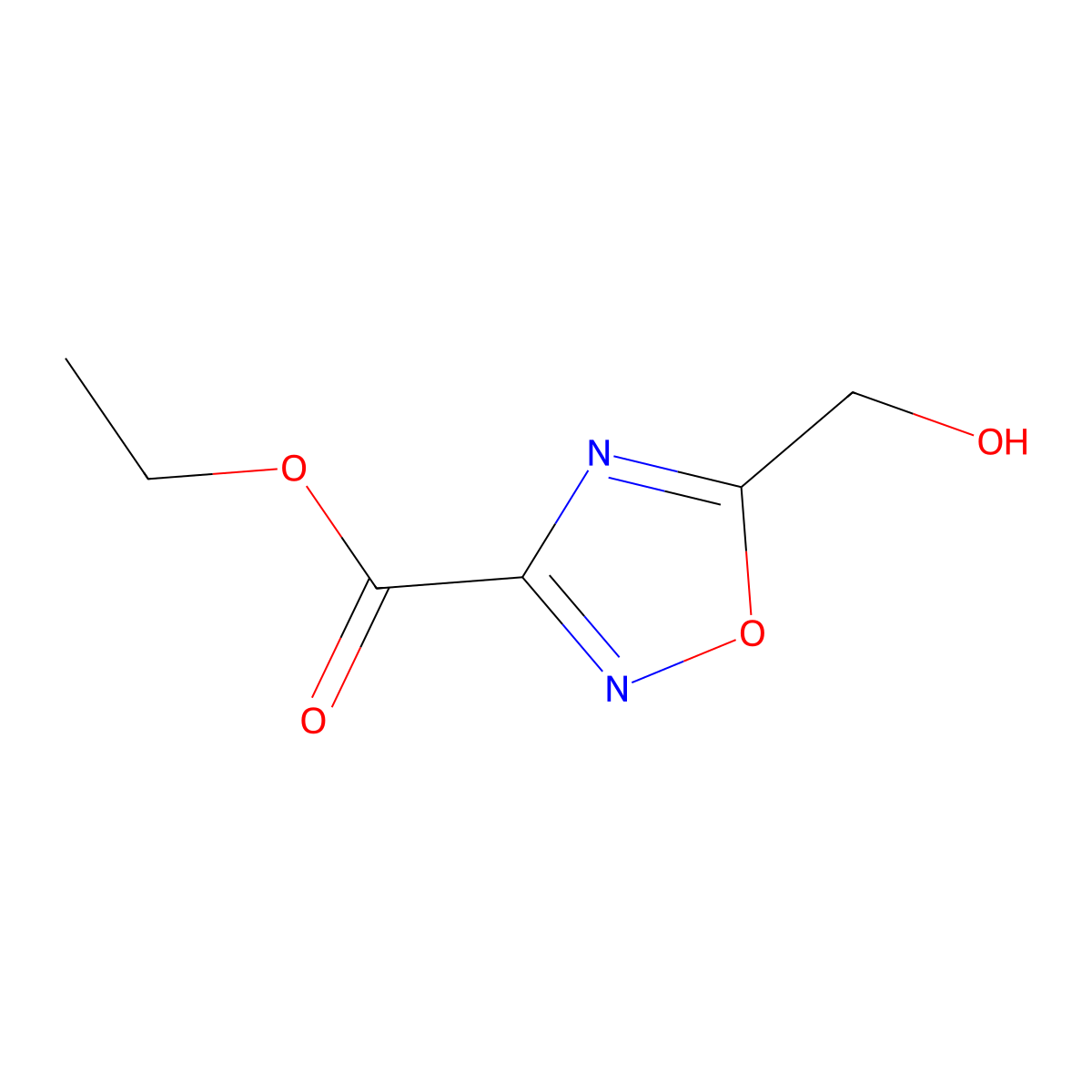 Ethyl 5-(hydroxymethyl)-1,2,4-oxadiazole-3-carboxylate molecular structure, CAS 2022481-48-5