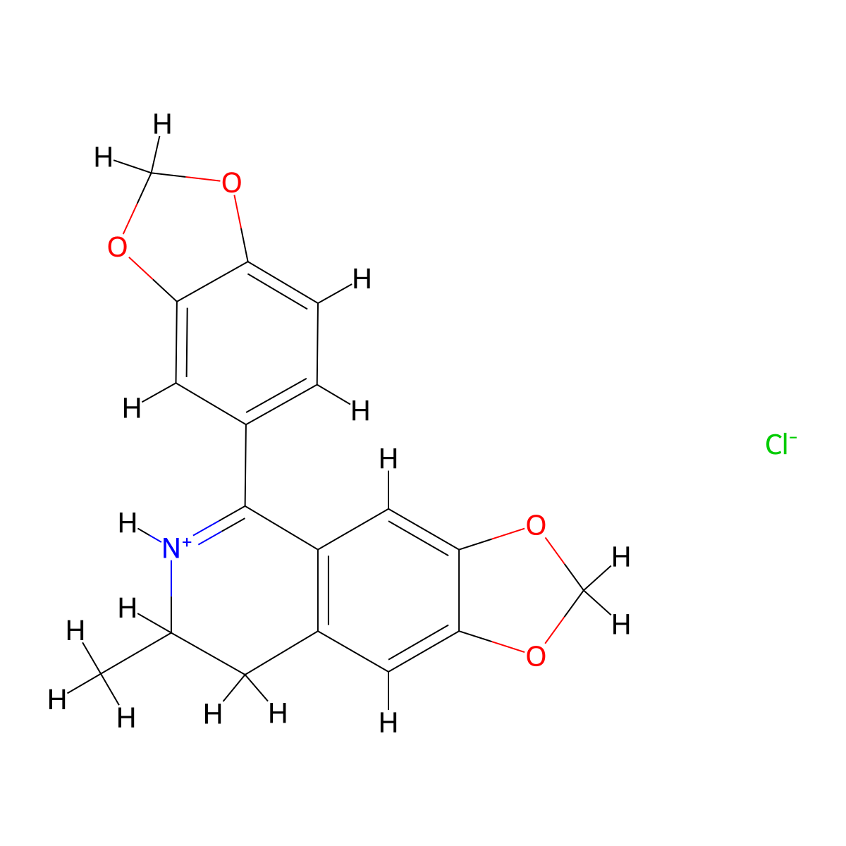 1,3-Dioxolo(4,5-g)isoquinoline, 7,8-dihydro-7-methyl-5-(3,4-(methylenedioxy)phenyl)-, hydrochloride molecular structure, CAS 20225-99-4