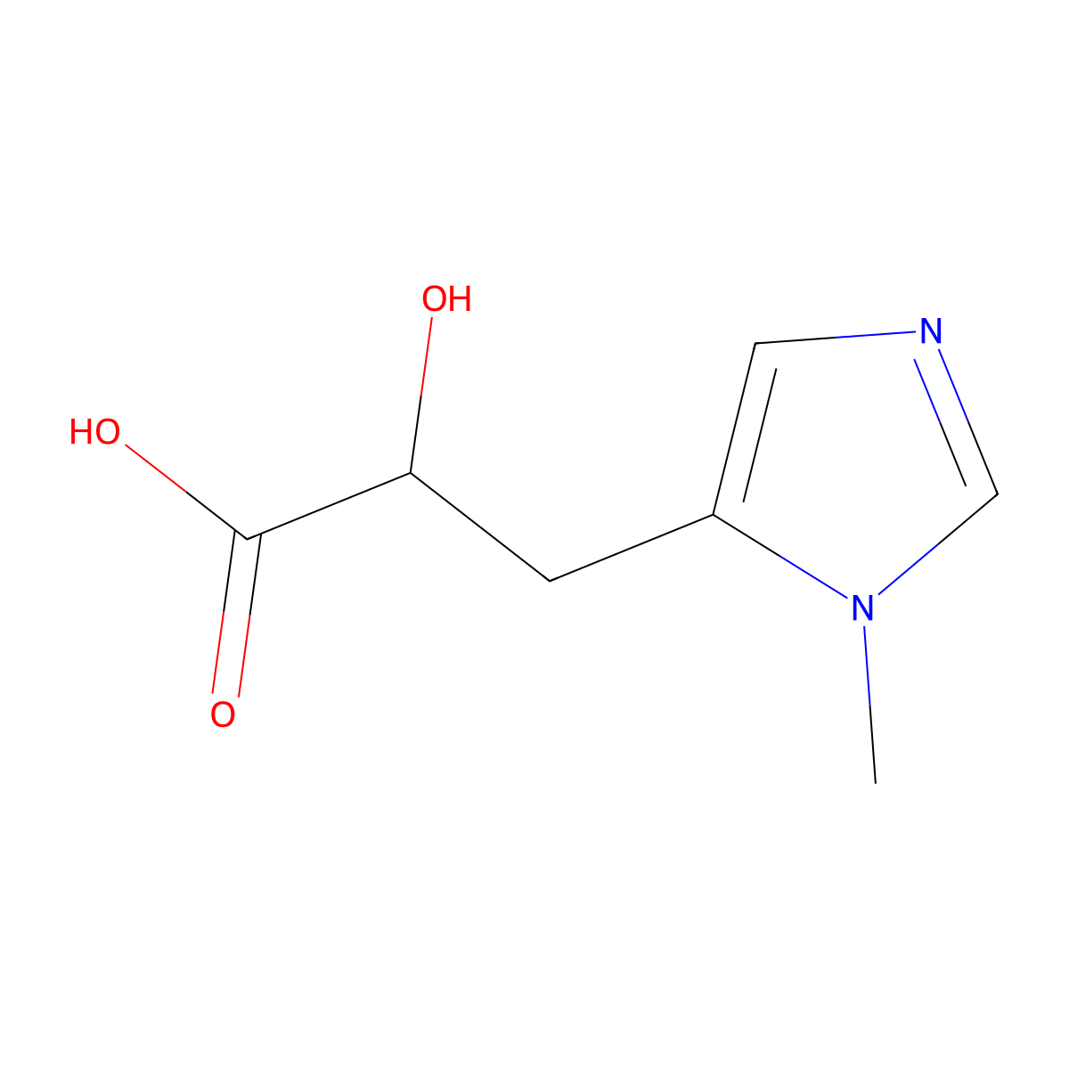 2-hydroxy-3-(1-methyl-1H-imidazol-5-yl)propanoic acid molecular structure, CAS 2022510-60-5