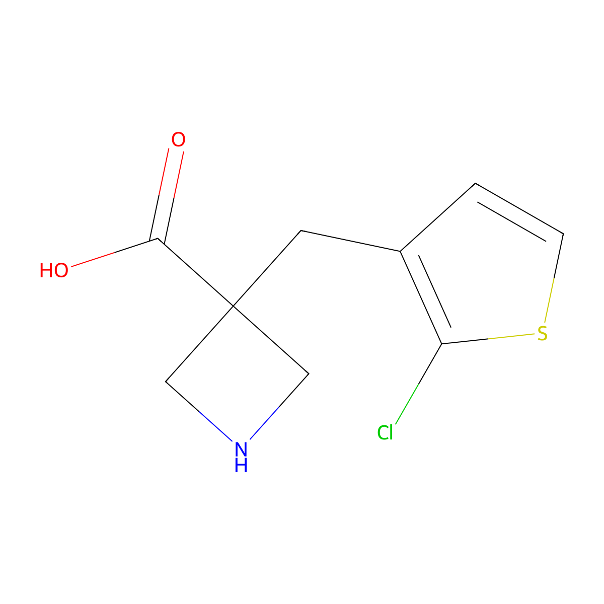 3-[(2-Chlorothiophen-3-yl)methyl]azetidine-3-carboxylic acid molecular structure, CAS 2022515-42-8