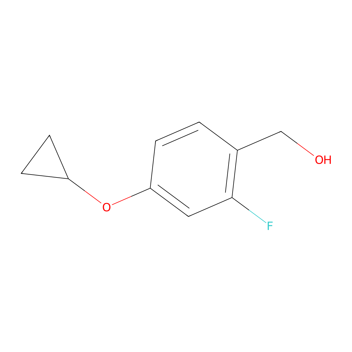 (4-Cyclopropoxy-2-fluorophenyl)methanol molecular structure, CAS 2022542-84-1