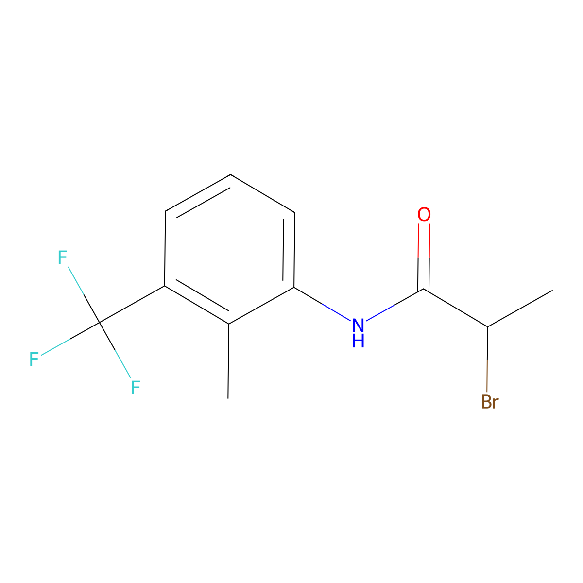 2-Bromo-N-[2-methyl-3-(trifluoromethyl)phenyl]propanamide molecular structure, CAS 2022598-26-9