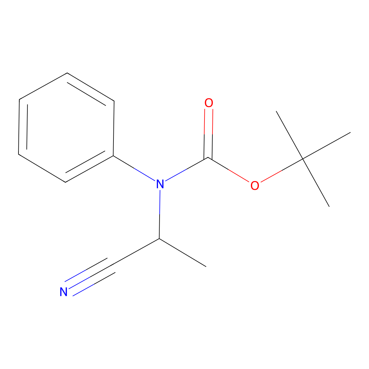 tert-butyl N-(1-cyanoethyl)-N-phenylcarbamate molecular structure, CAS 2022600-07-1