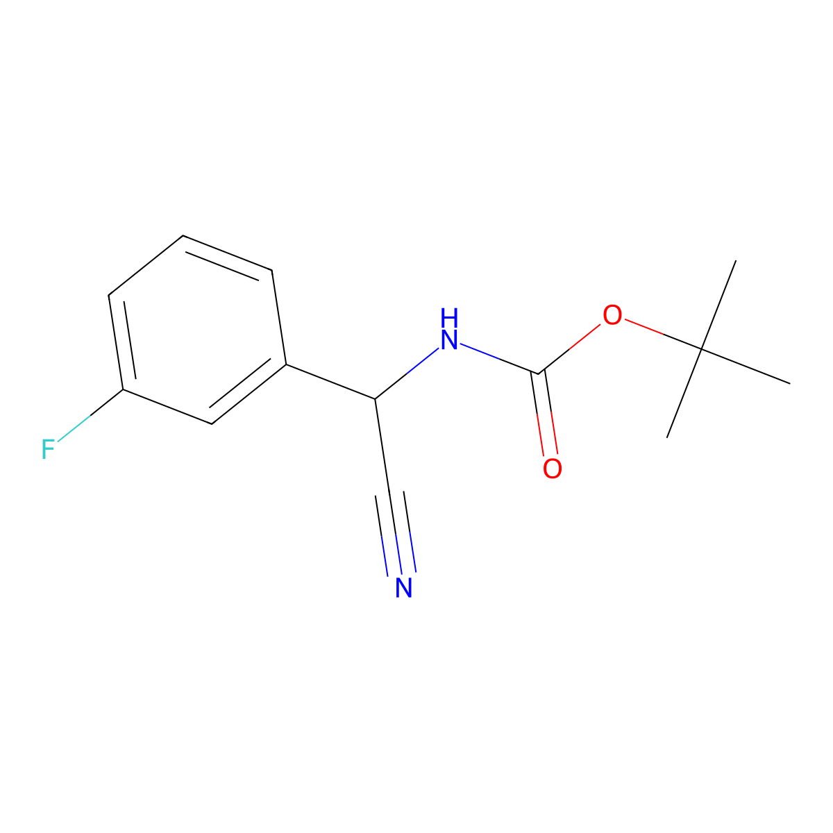 tert-butyl N-[cyano(3-fluorophenyl)methyl]carbamate molecular structure, CAS 2022609-06-7