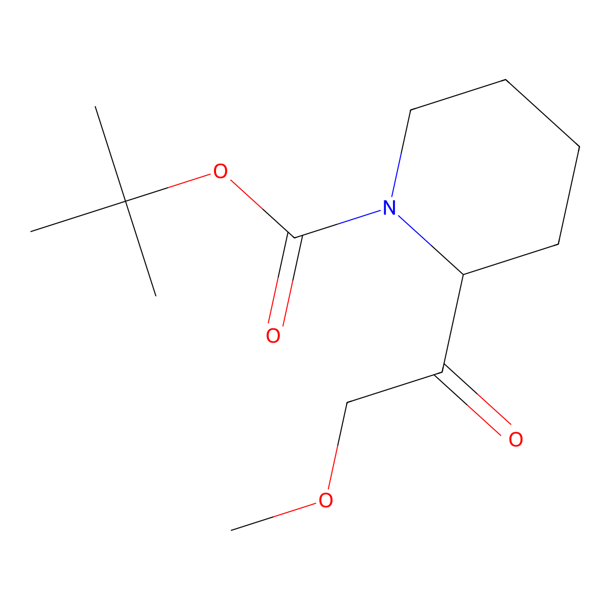 Tert-butyl 2-(2-methoxyacetyl)piperidine-1-carboxylate molecular structure, CAS 2022615-50-3