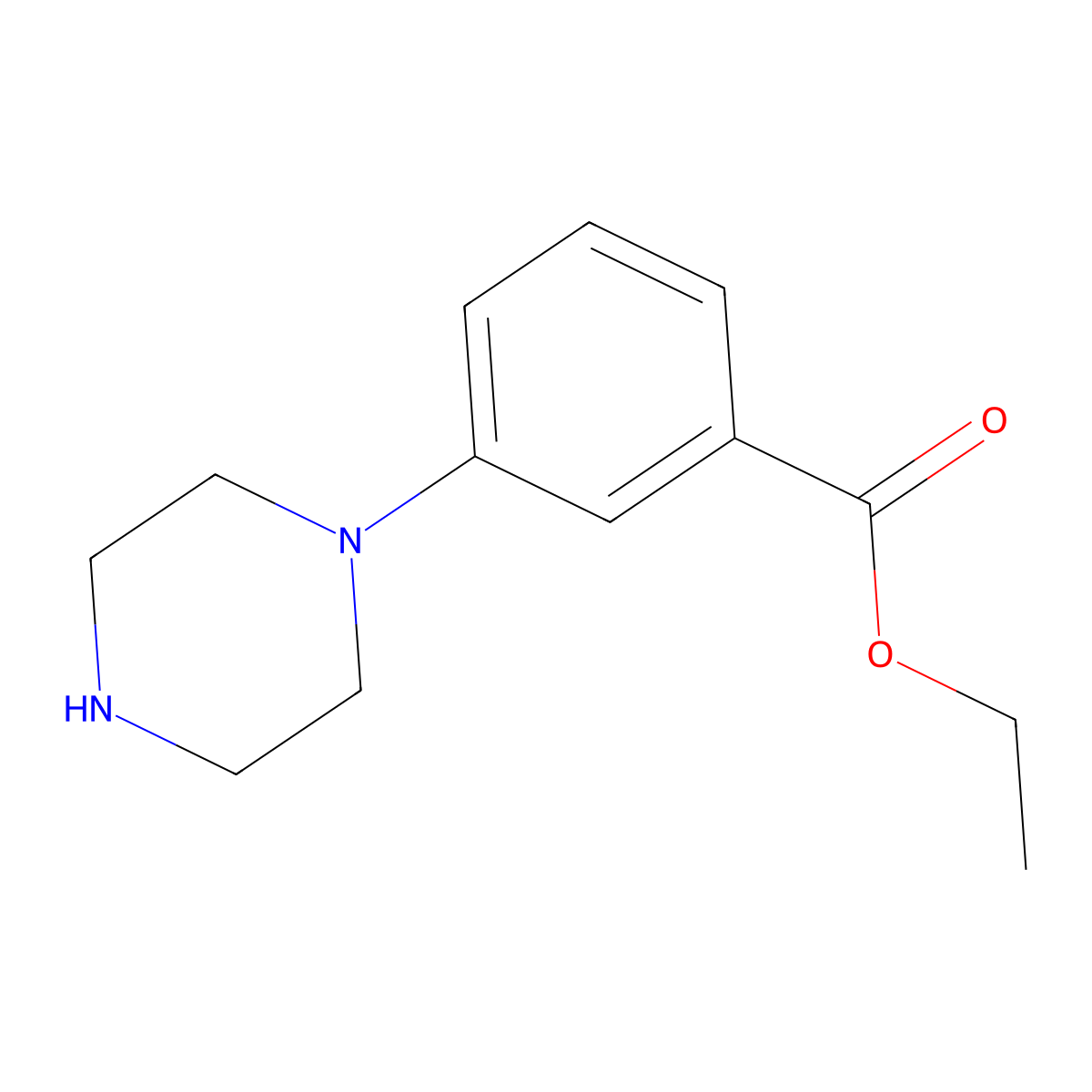 Ethyl 3-(piperazin-1-yl)benzoate molecular structure, CAS 202262-40-6