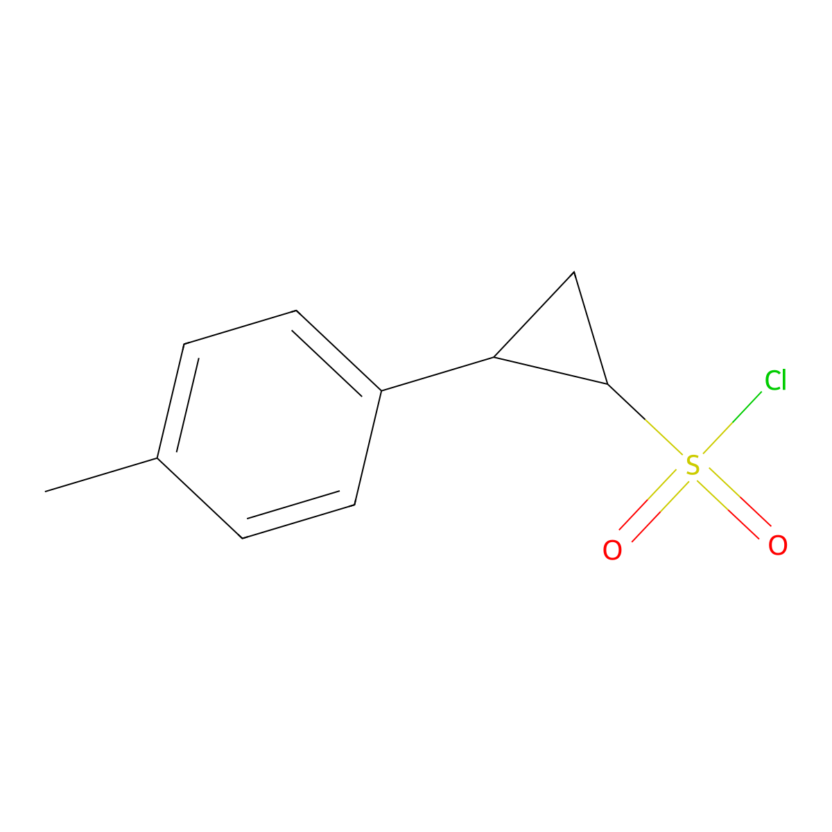 rac-(1R,2S)-2-(4-methylphenyl)cyclopropane-1-sulfonyl chloride molecular structure, CAS 2022628-68-6