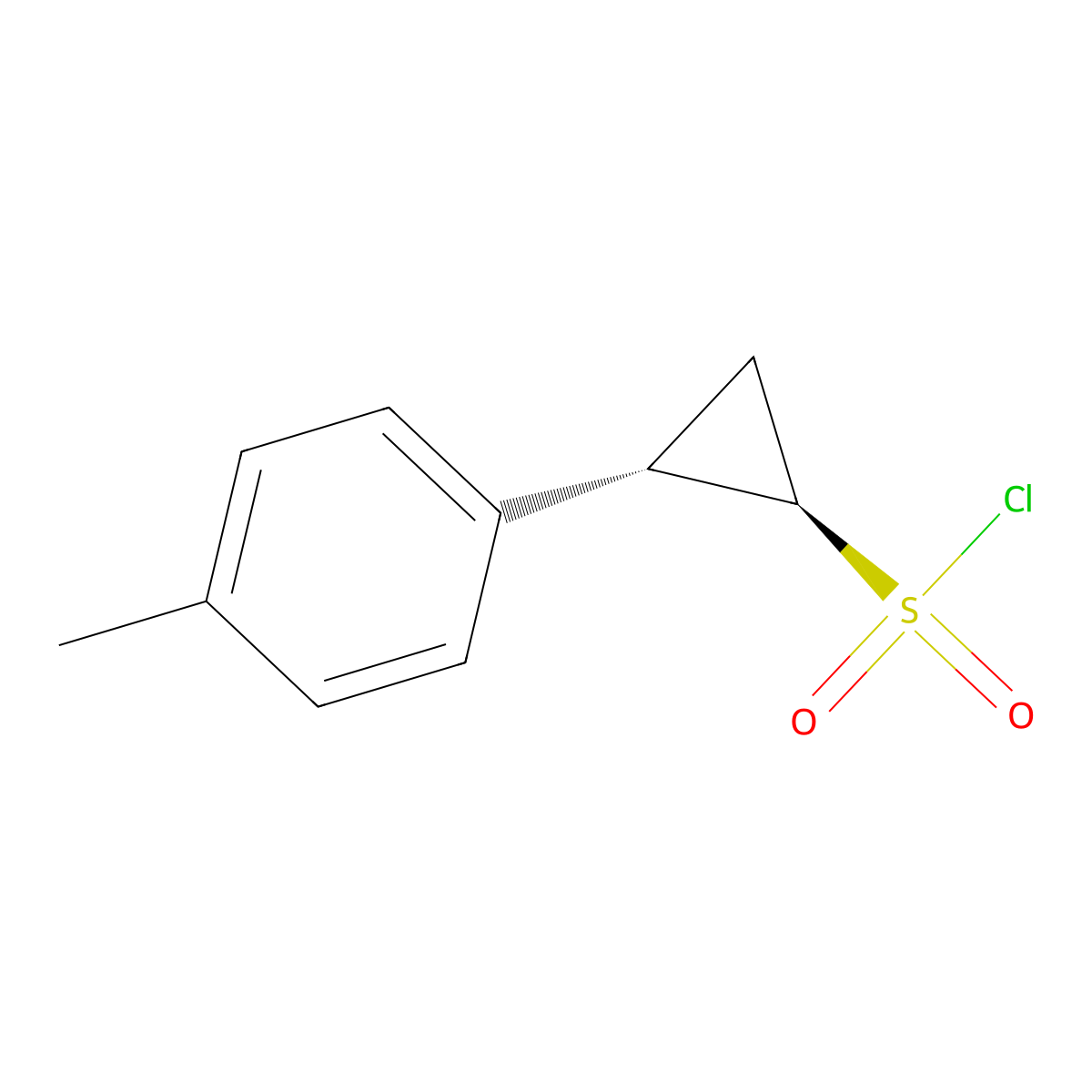rac-(1R,2S)-2-(4-methylphenyl)cyclopropane-1-sulfonyl chloride molecular structure, CAS 2022628-68-6