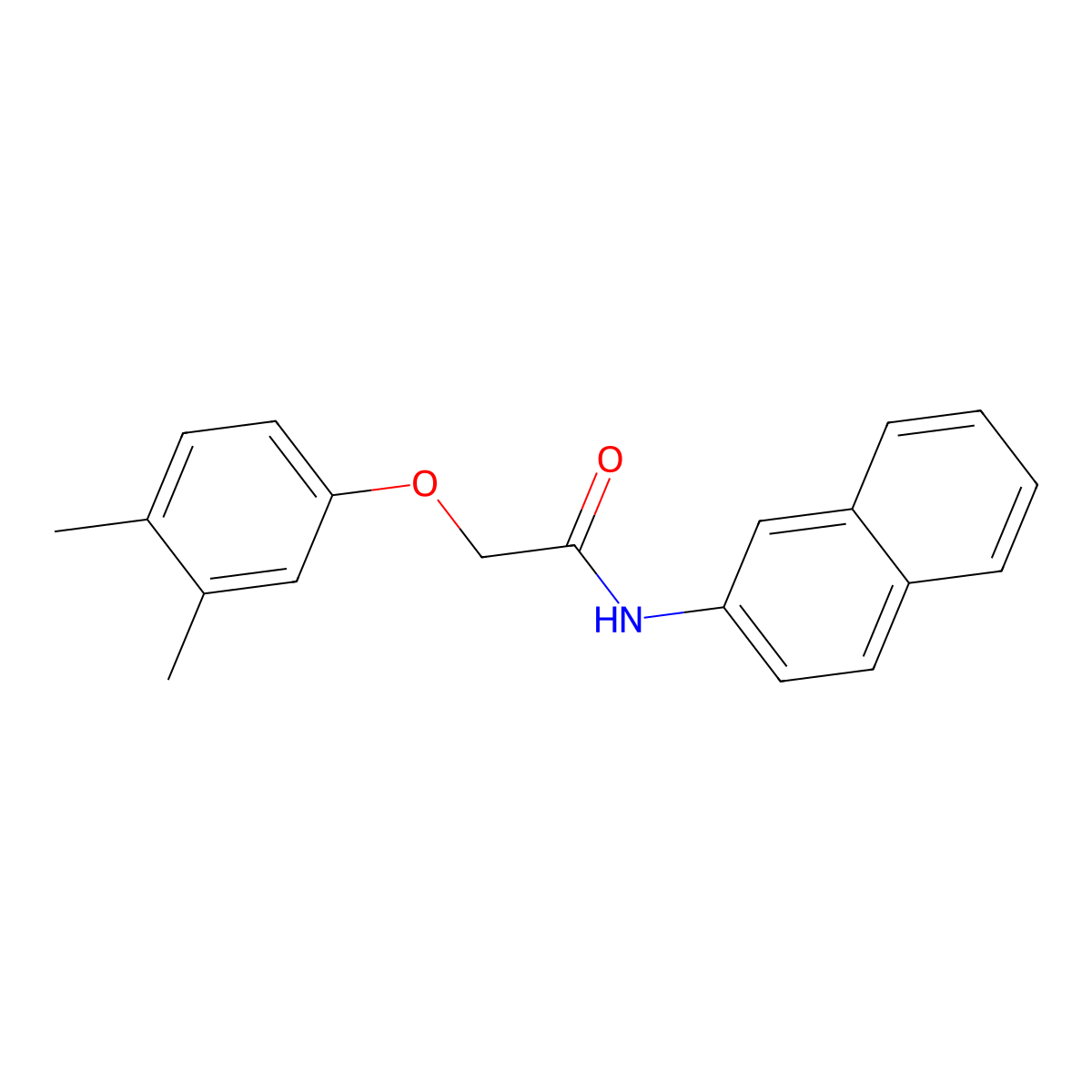 2-(3,4-dimethylphenoxy)-N-(naphthalen-2-yl)acetamide molecular structure, CAS 202263-96-5
