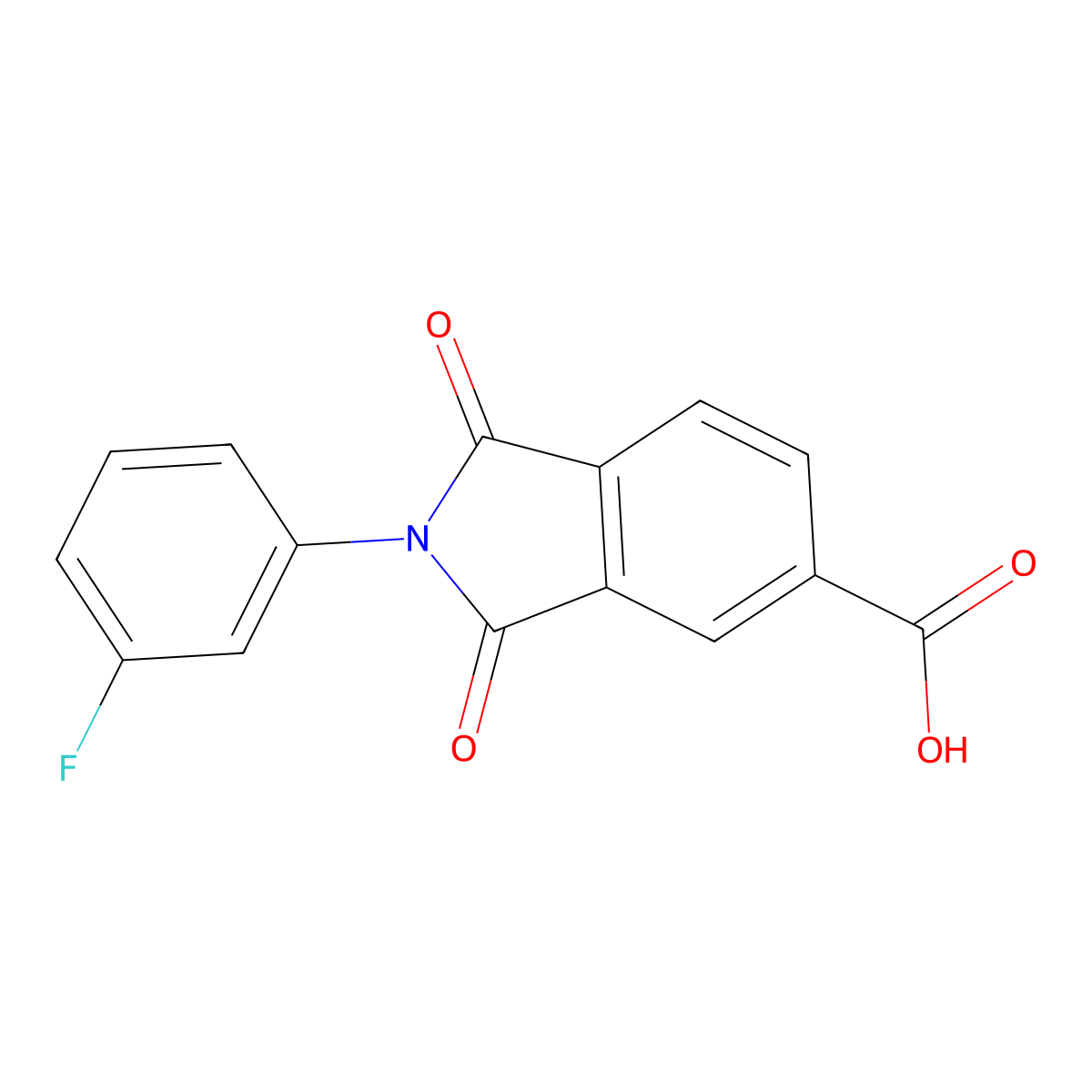 2-(3-Fluoro-phenyl)-1,3-dioxo-2,3-dihydro-1H-isoindole-5-carboxylic acid molecular structure, CAS 202264-03-7