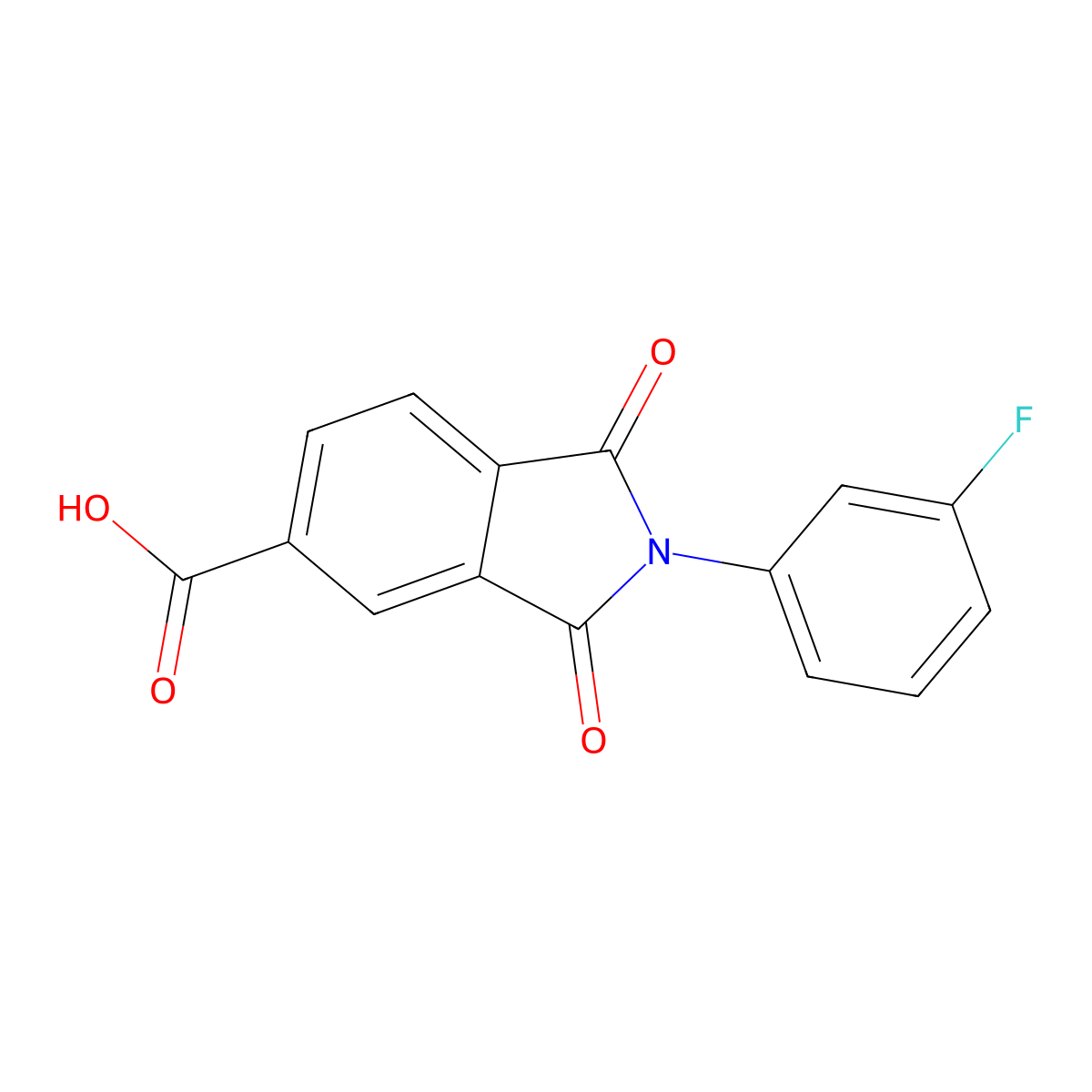 2-(3-Fluoro-phenyl)-1,3-dioxo-2,3-dihydro-1H-isoindole-5-carboxylic acid molecular structure, CAS 202264-03-7