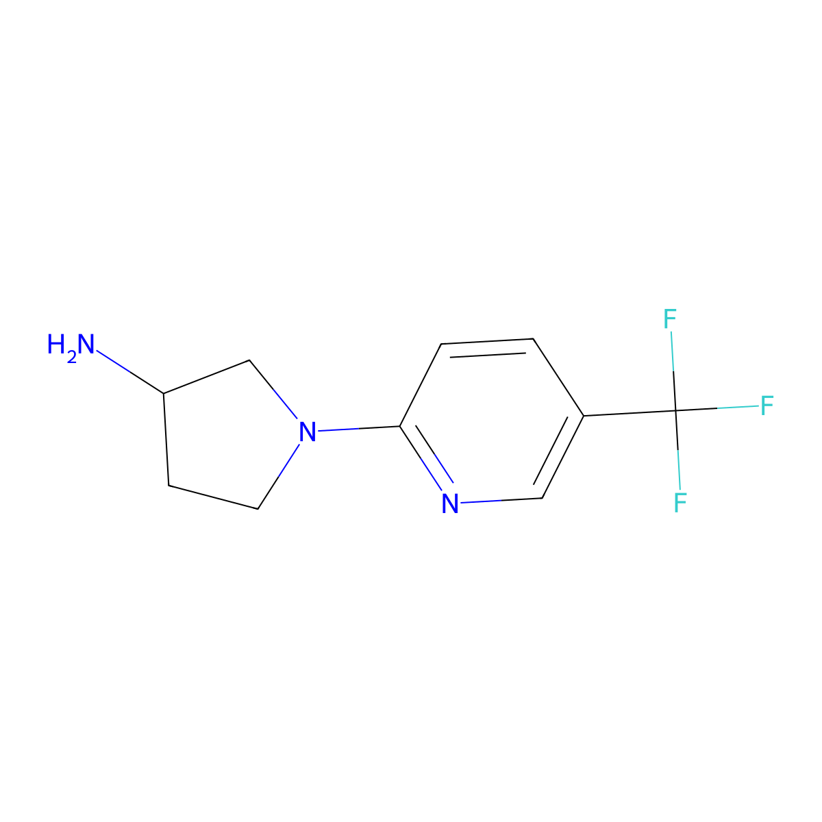 1-(5-(Trifluoromethyl)pyridin-2-yl)pyrrolidin-3-amine molecular structure, CAS 202267-15-0