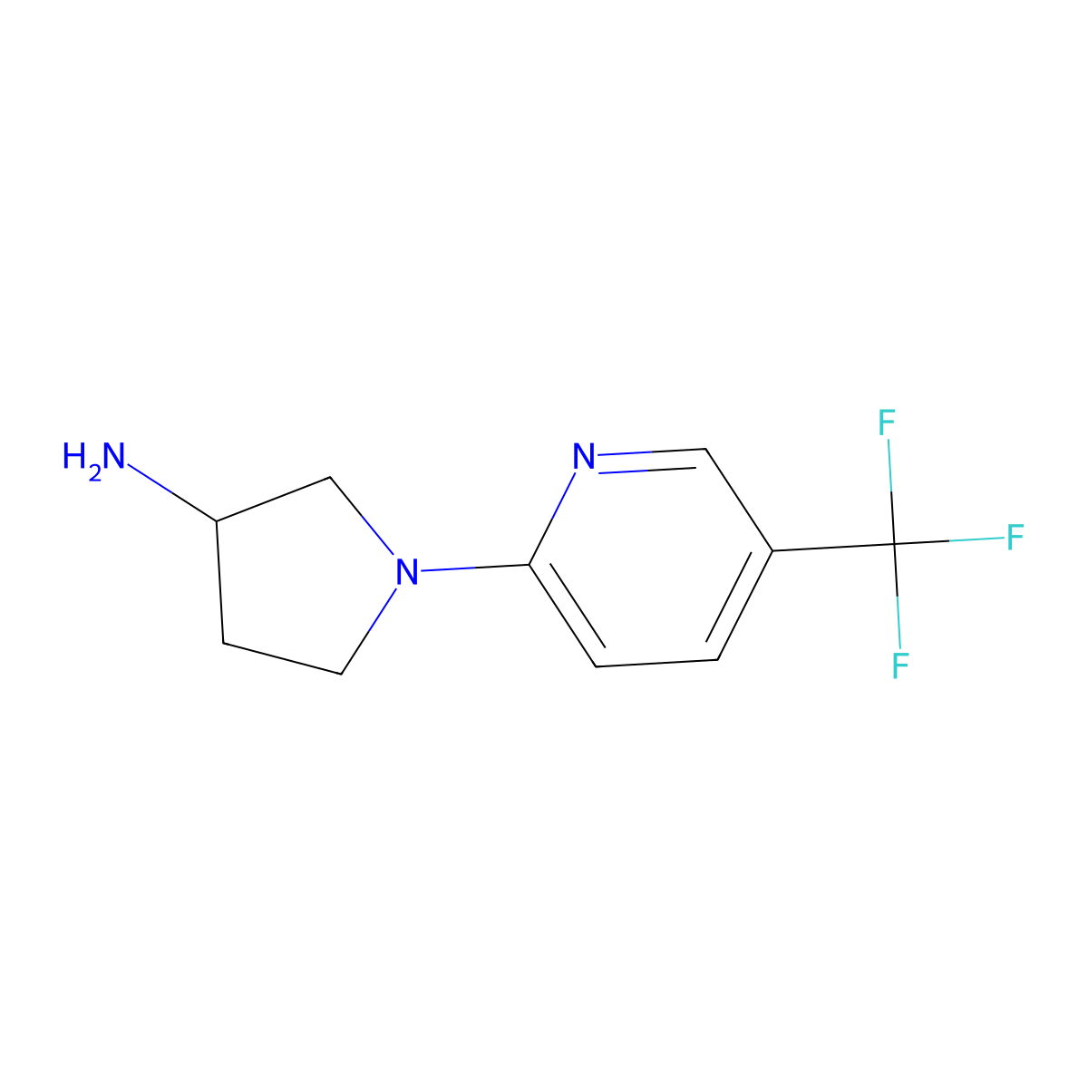 1-(5-(Trifluoromethyl)pyridin-2-yl)pyrrolidin-3-amine molecular structure, CAS 202267-15-0