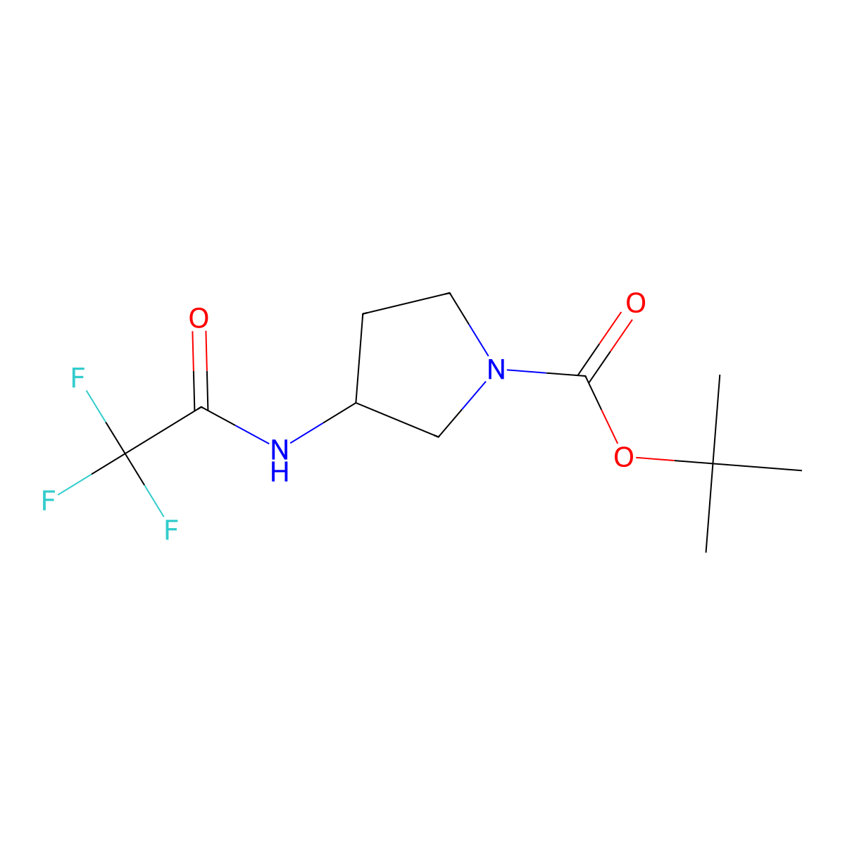 tert-butyl (3S)-3-[(trifluoroacetyl)amino]pyrrolidine-1-carboxylate molecular structure, CAS 202267-26-3