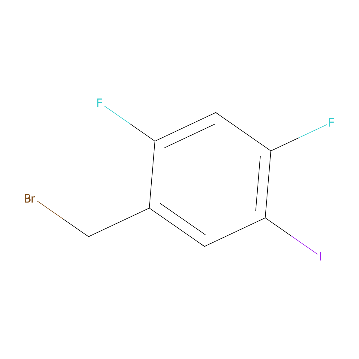 2,4-Difluoro-5-iodobenzyl bromide molecular structure, CAS 2022670-54-6