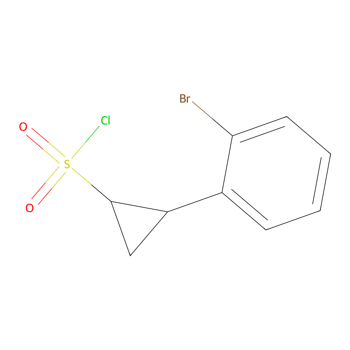 (1R,2S)-2-(2-Bromophenyl)cyclopropane-1-sulfonyl chloride molecular structure, CAS 2022680-12-0