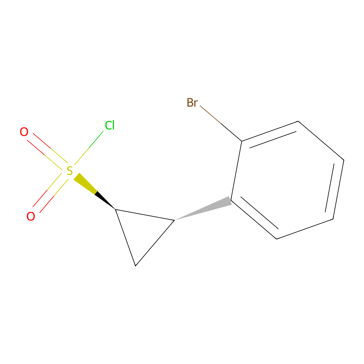 (1R,2S)-2-(2-Bromophenyl)cyclopropane-1-sulfonyl chloride molecular structure, CAS 2022680-12-0