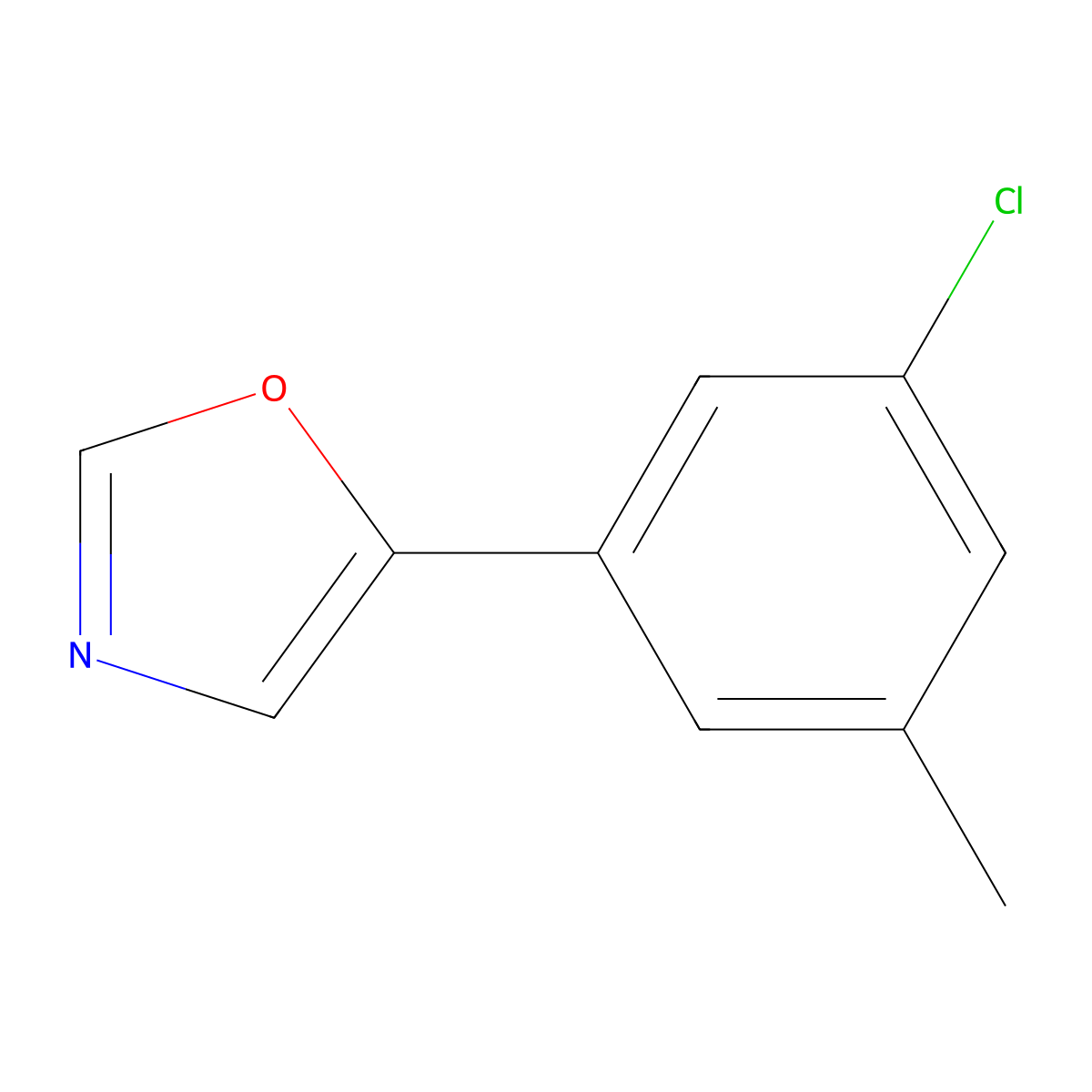5-(3-Chloro-5-methylphenyl)oxazole molecular structure, CAS 2022688-02-2